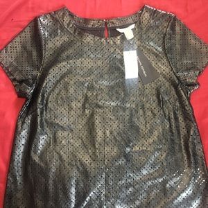 Faux leather blouse Banana Republic